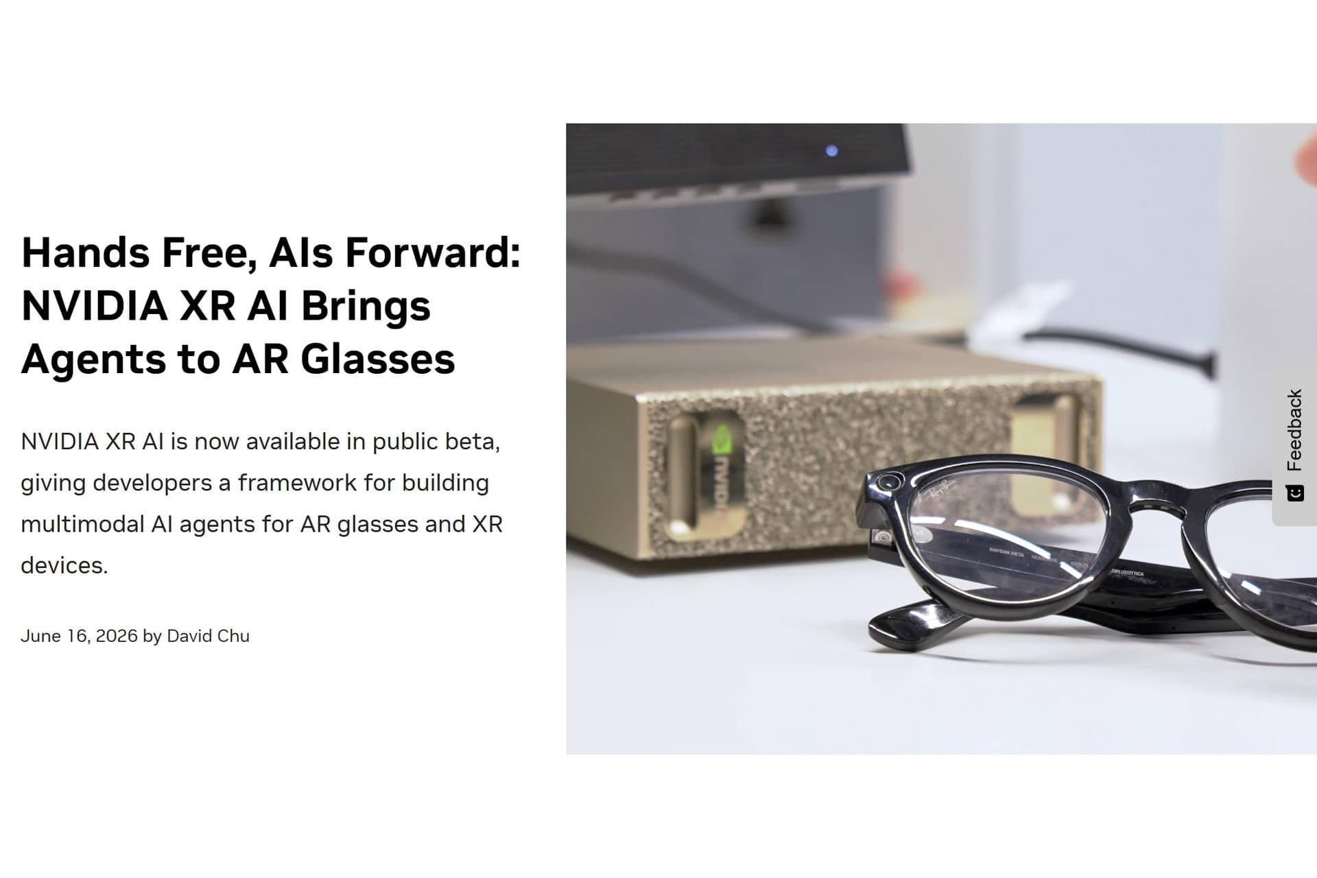 「NVIDIA XR AI」パブリックベータ版の提供開始 ARグラスやXRデバイス向け - ai.watch.impress.co.jp