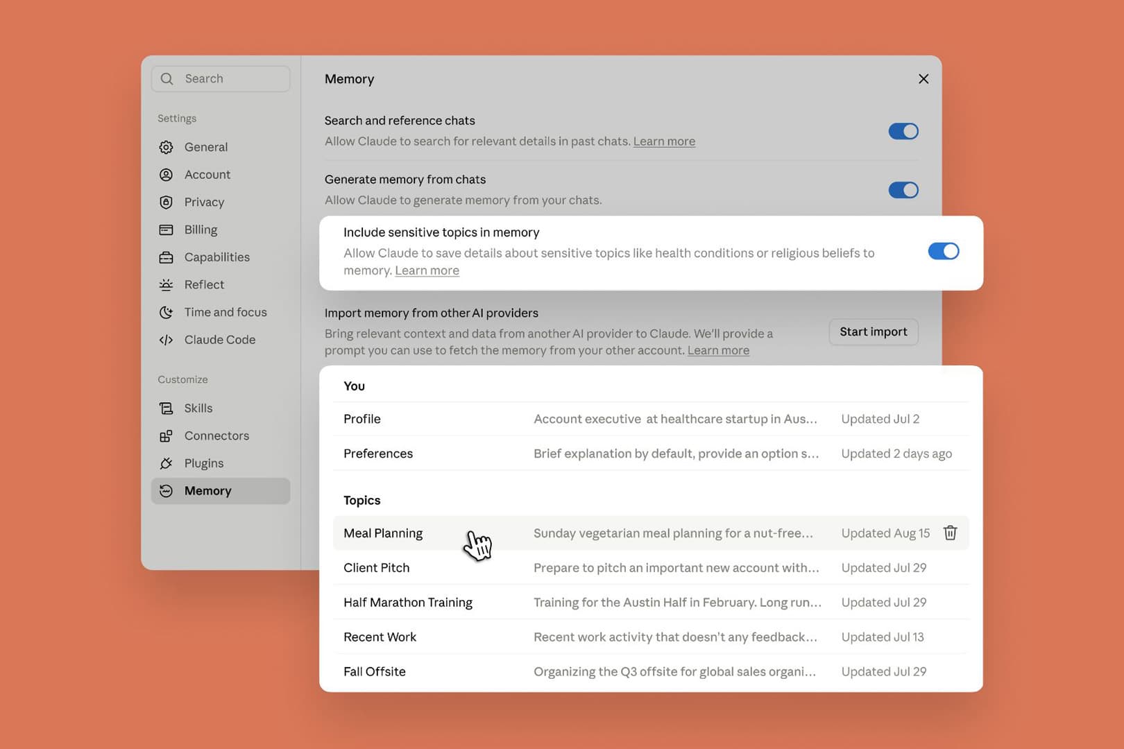 Claudeで使用される記憶を統合。いつでもどこでも作業は引き続き実行可能に