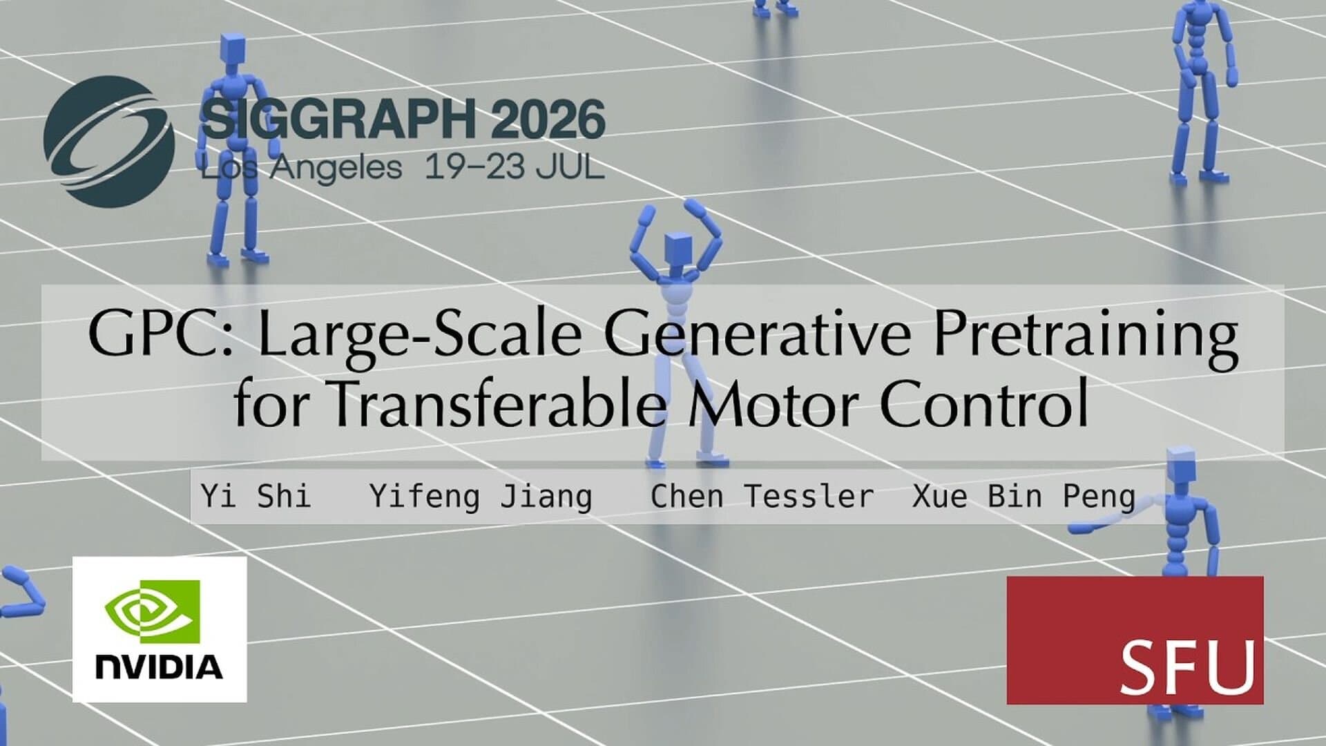 NVIDIA、モーション生成AIフレームワーク「GPC」をSIGGRAPH 2026で発表 インタラクティブ制御のための、自然かつ物理的根拠のある動きを生成