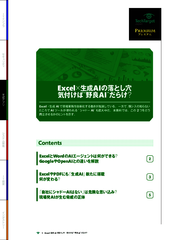 Excel×生成AIの落とし穴　危ないのは“野良AI”だらけ？ - ホワイトペーパー [AI／機械学習／ディープラーニング]
