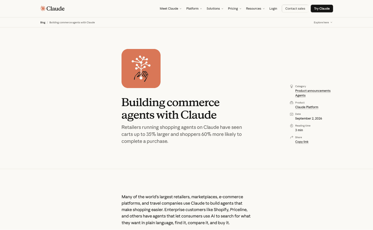 Anthropic、商取引向けAIエージェントの設計図「Claude Commerce Agents」をオープンソースで公開