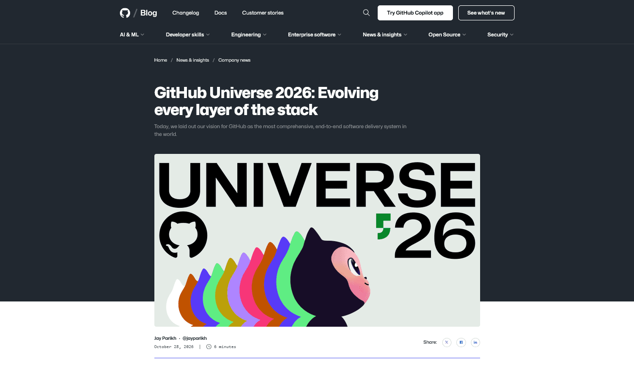 GitHub、AIモデルを自動選択・連携するCopilot Fusionを一般提供、資料とエージェントの作業をまとめるCopilot Projectsをパブリックプレビューに ——GitHub Universe 2026で自動化・コードレビュー・セキュリティも更新