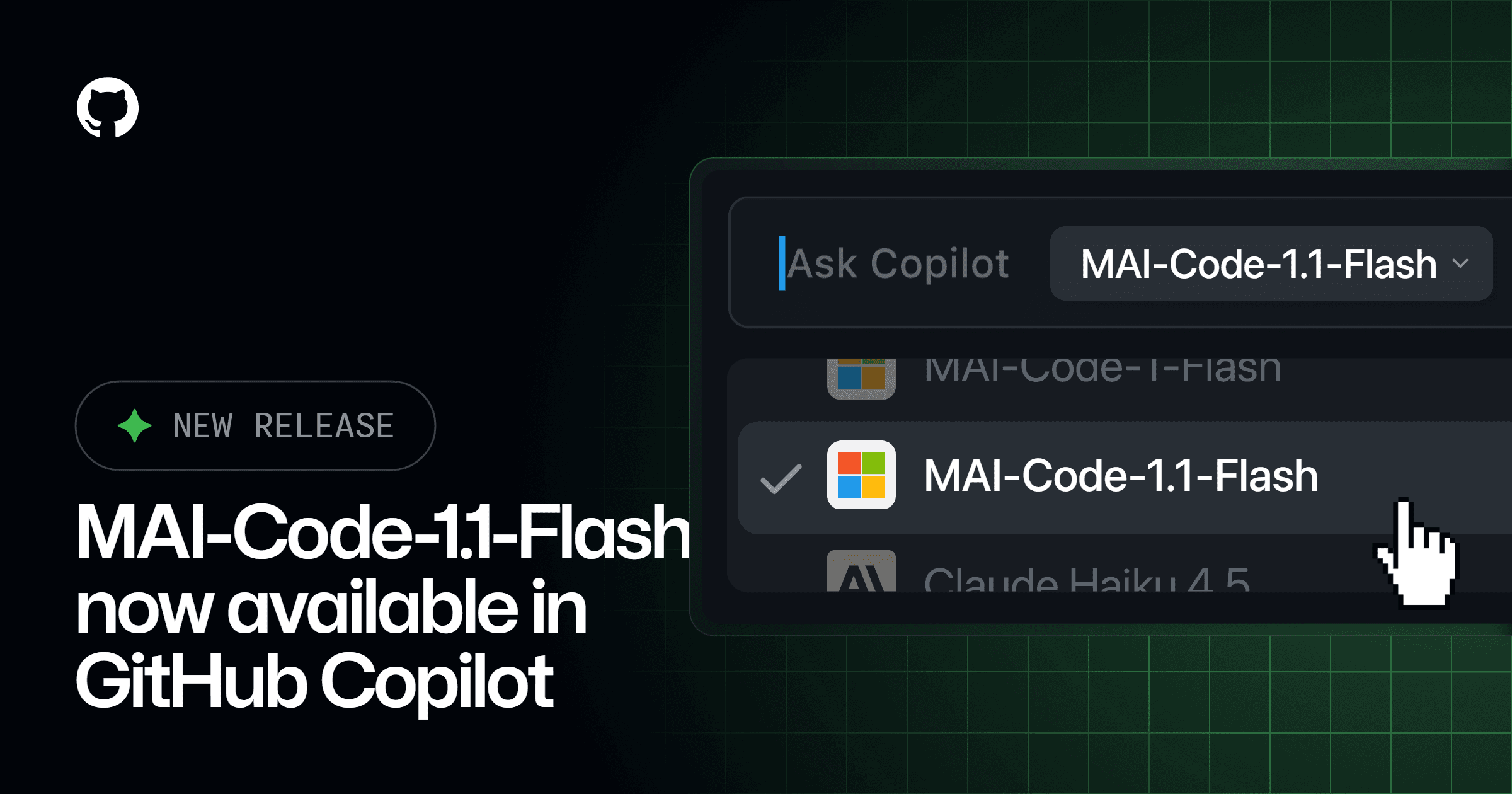 changelog-2026-08-11-mai-code-1-1-flash-available-in-github-copilot