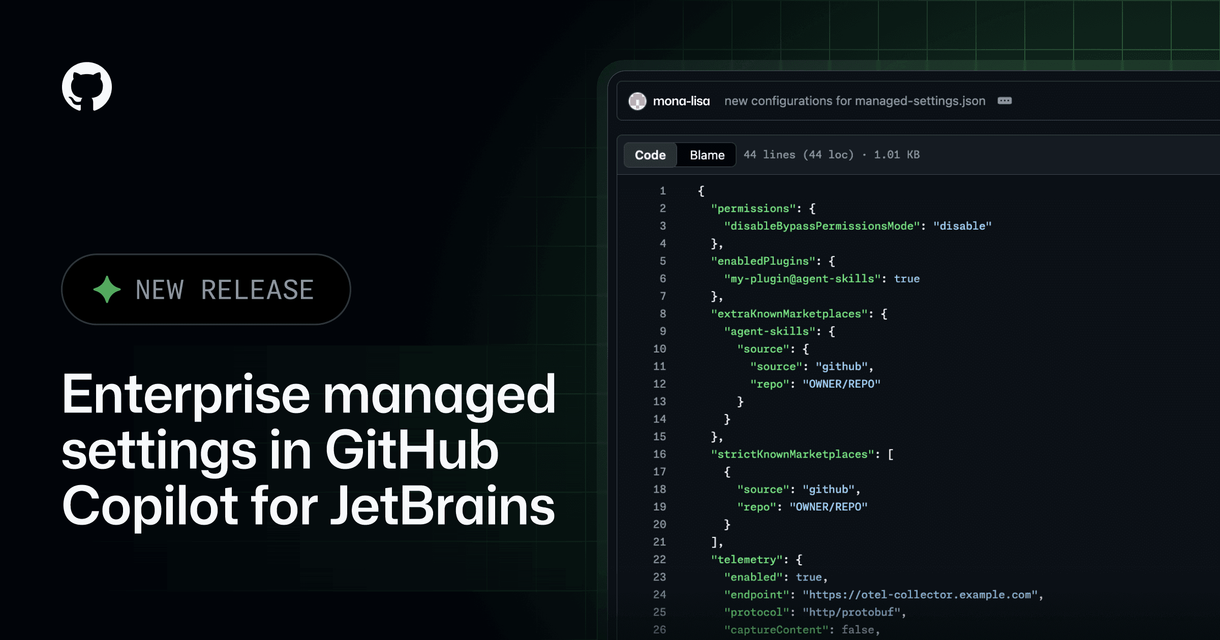 Enterprise managed settings in GitHub Copilot for JetBrains