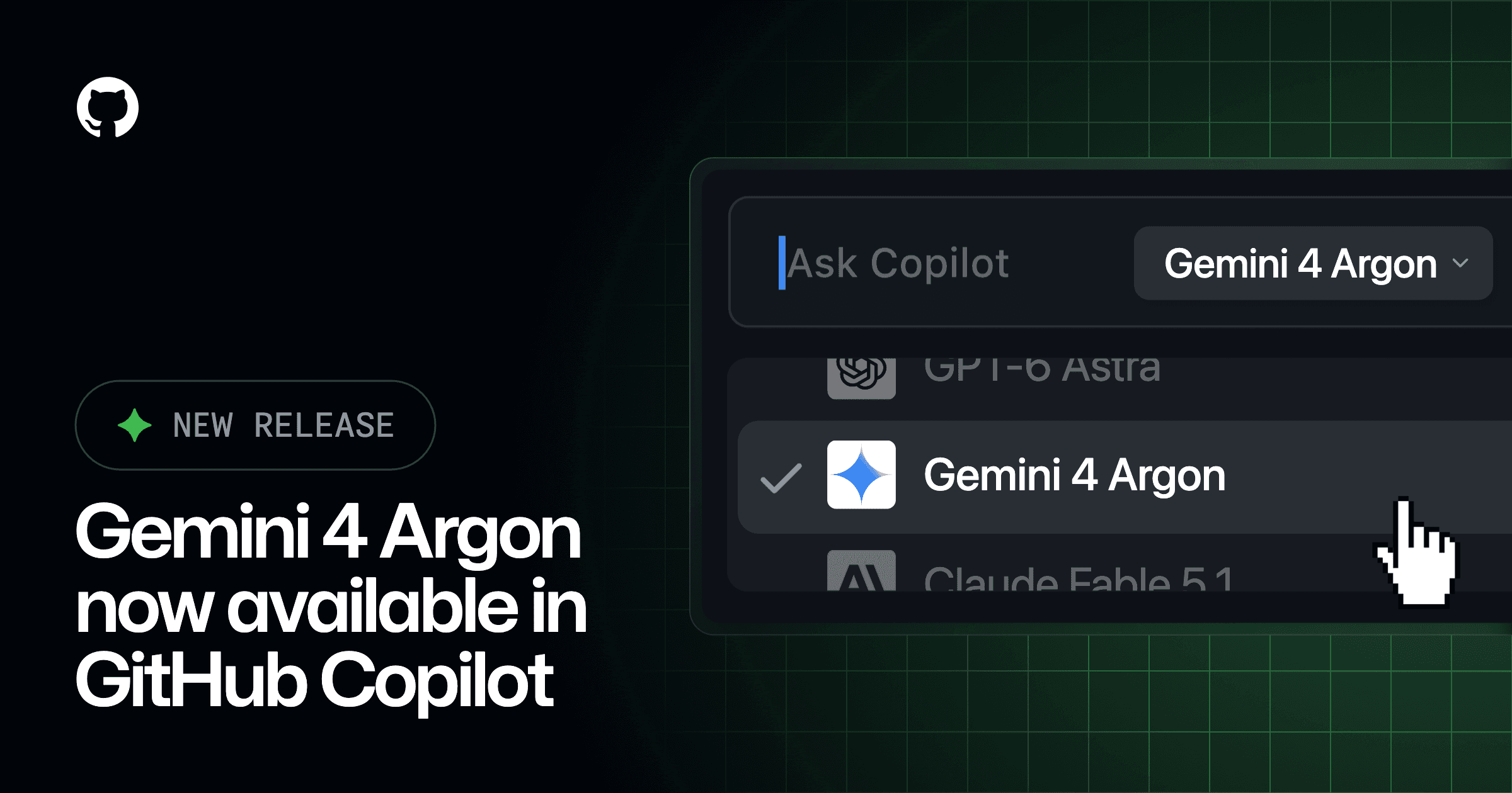 Gemini 4 Argon in GitHub Copilot