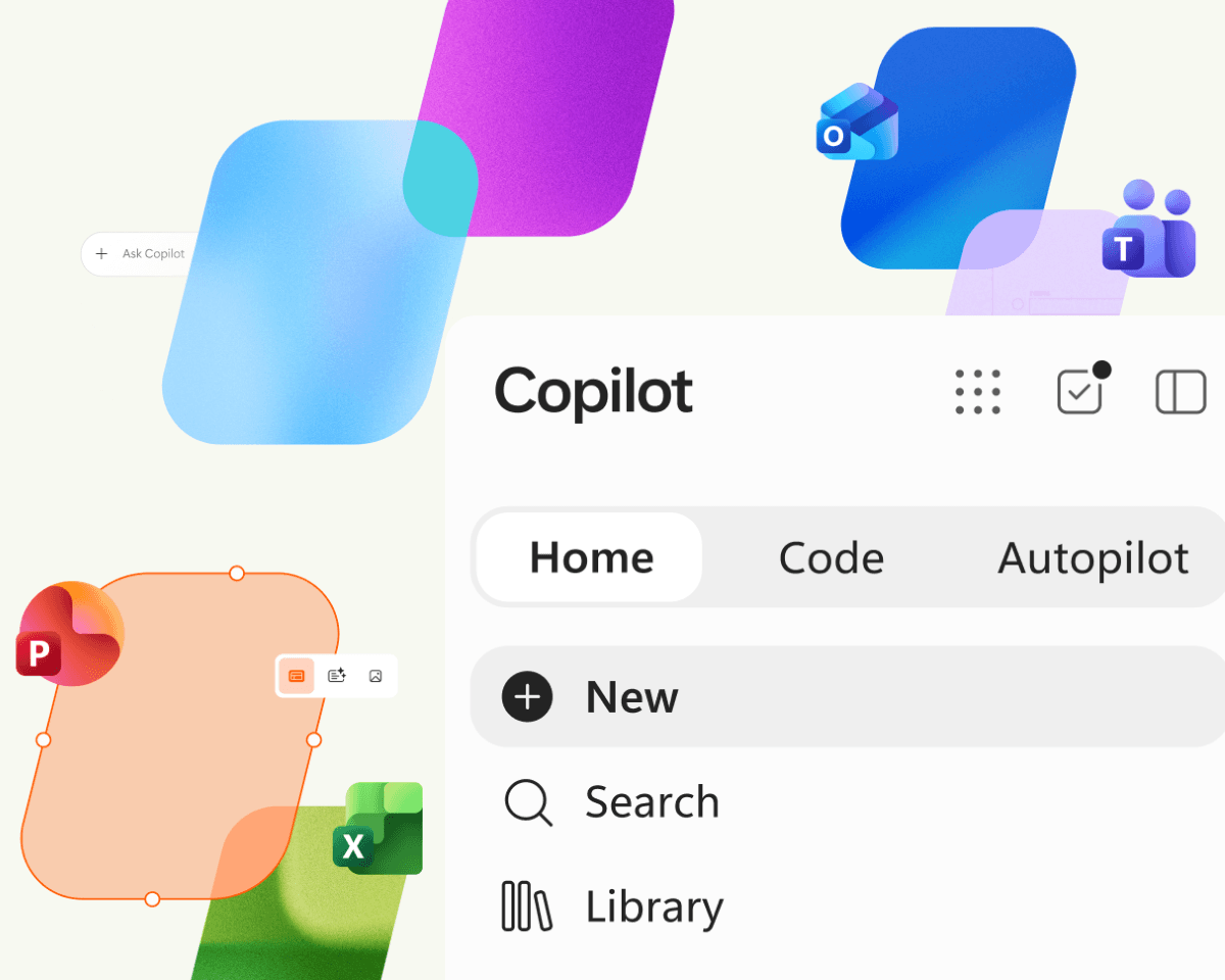 Microsoft Copilot Redesign with Home, Code, and Autopilot