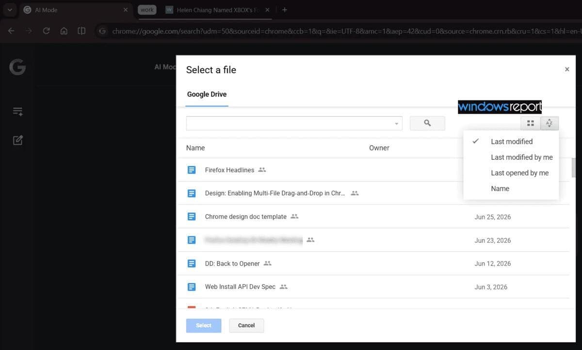 Google ChromeのAIモード、Googleドライブの複数ファイル添付に対応