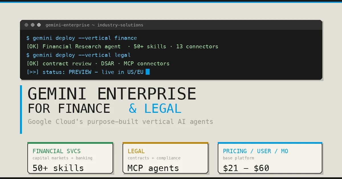 Google Cloud Launches Gemini Enterprise for Finance and Legal
