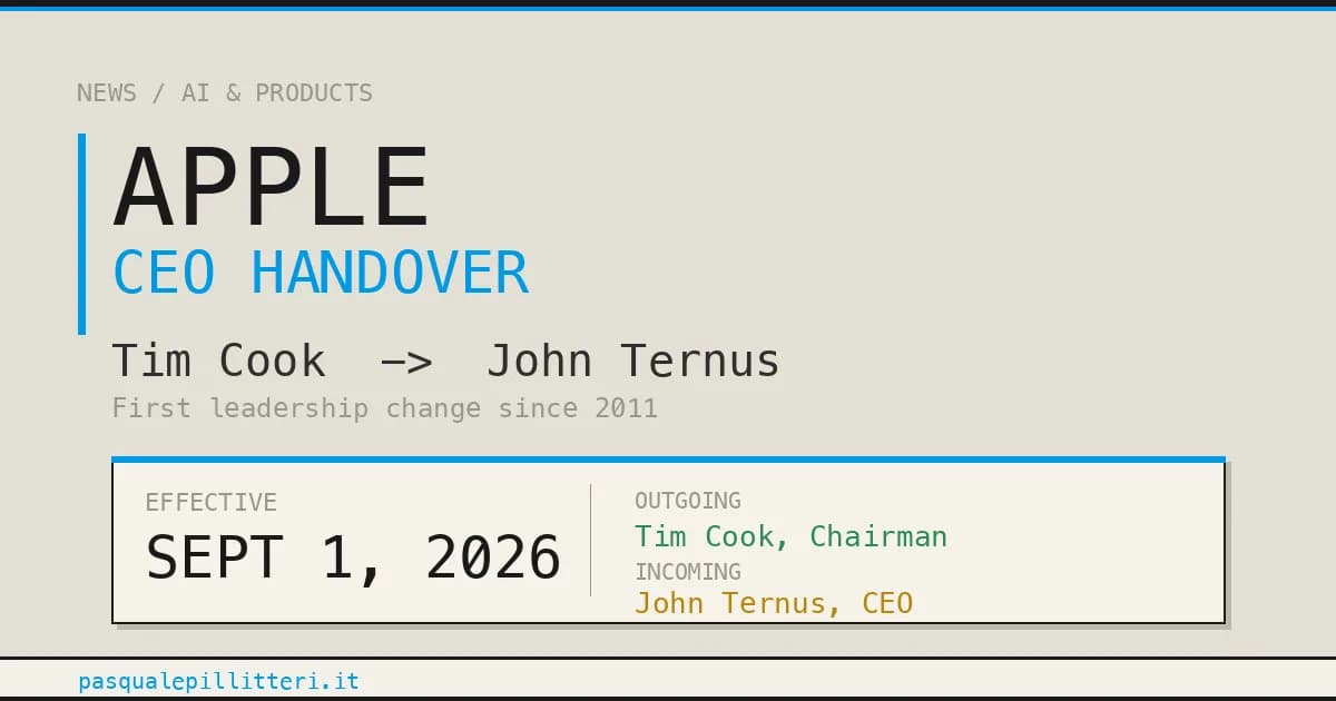John Ternus Becomes Apple's New CEO in First Leadership Change Since 2011
