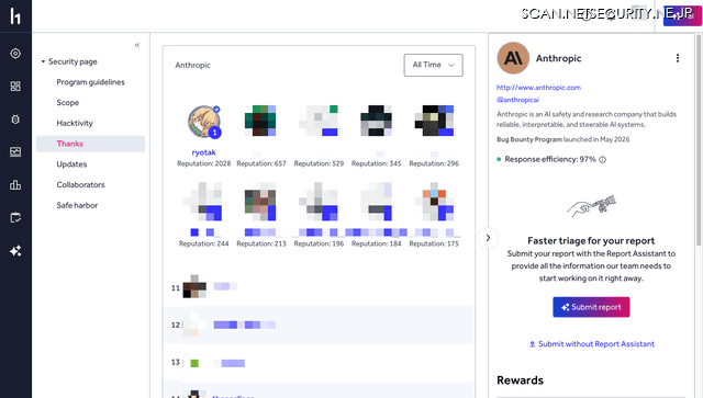 2位とトリプルスコア ～ AnthropicバグバウンティプログラムでGMO Flatt SecurityのRyotaK氏が1位を記録 - エキサイトニュース - ScanNetSecurity