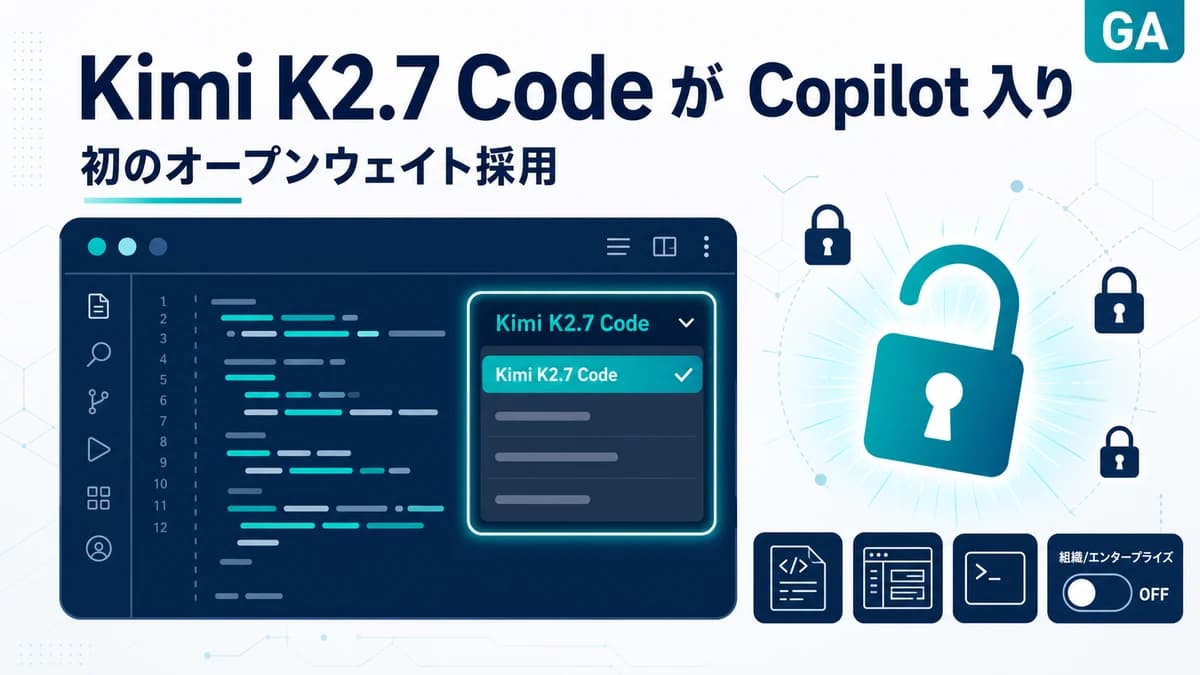 Kimi K2.7 Code GitHub Copilot - Kimi K2.7 Code が GitHub Co