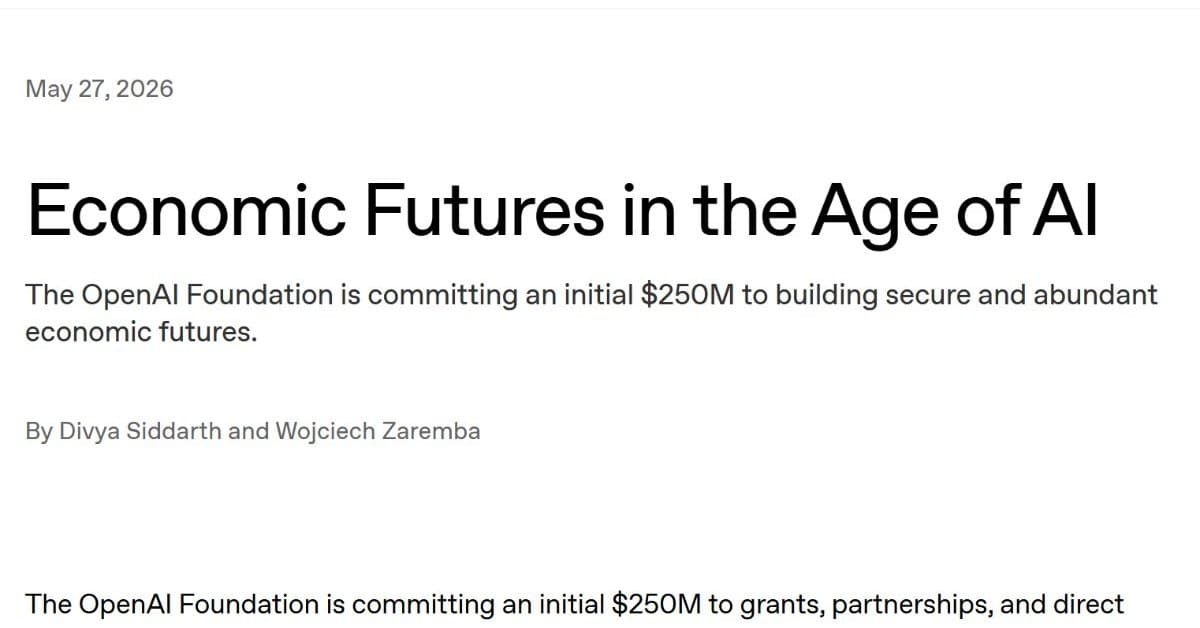 OpenAI Foundation、AIによる経済激変から労働者を守るため2.5億ドルを拠出へ - ITmedia