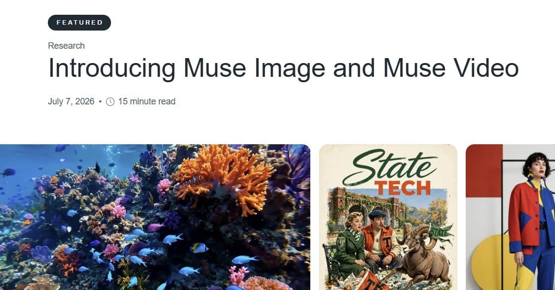 Meta、初のエージェント型画像生成AI「Muse Image」公開　動画生成AI「Muse Video」もプレビュー