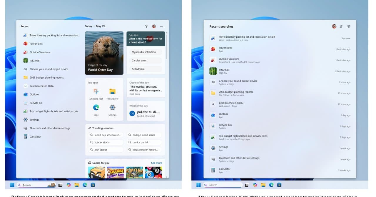 「Windows 11」の検索ボックス改善へ──Web結果の宣伝を排除、ローカル結果を優先