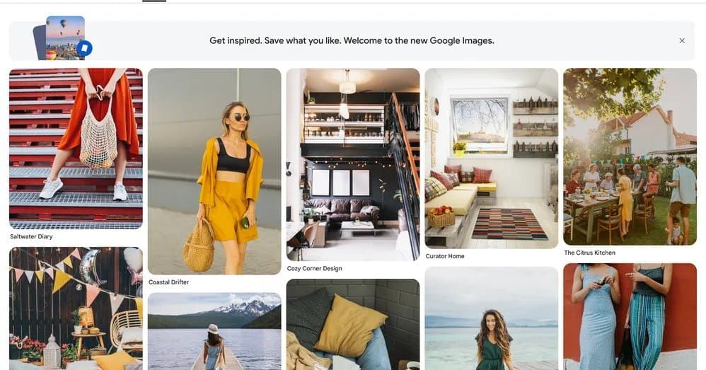 Google画像検索、25周年で“Pinterest風”新ホーム画面 「AI Overviews」での画像生成も