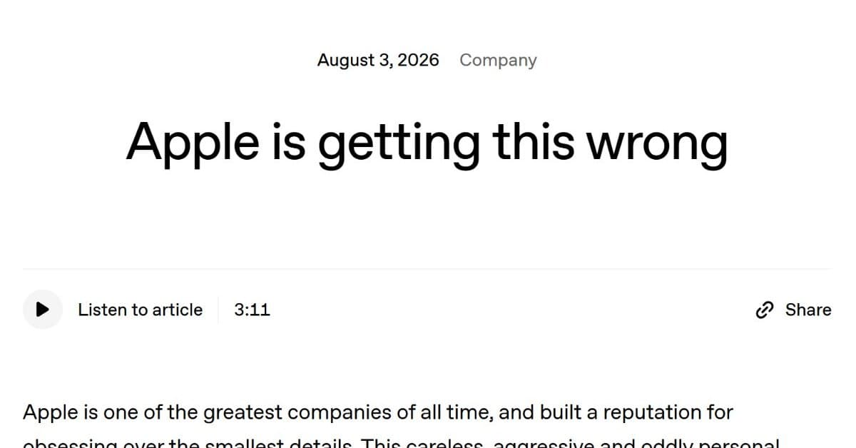 Apple、OpenAIAppleの提訴に#6を正式発表