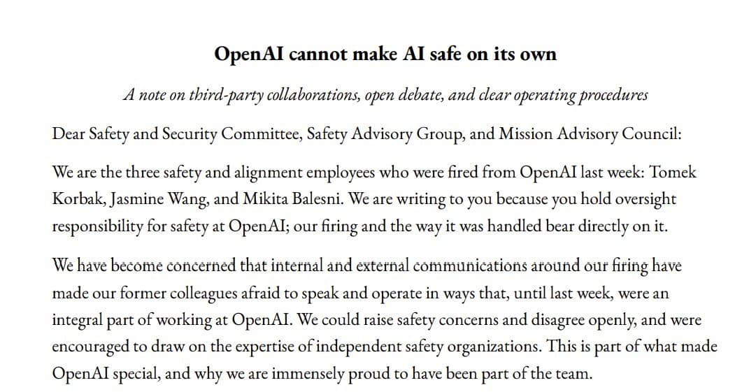 OpenAI、安全性研究者3人を解雇 本人らは「安全性を優先したため」と主張、同社は「機密情報の扱いに関する規定違反」と説明