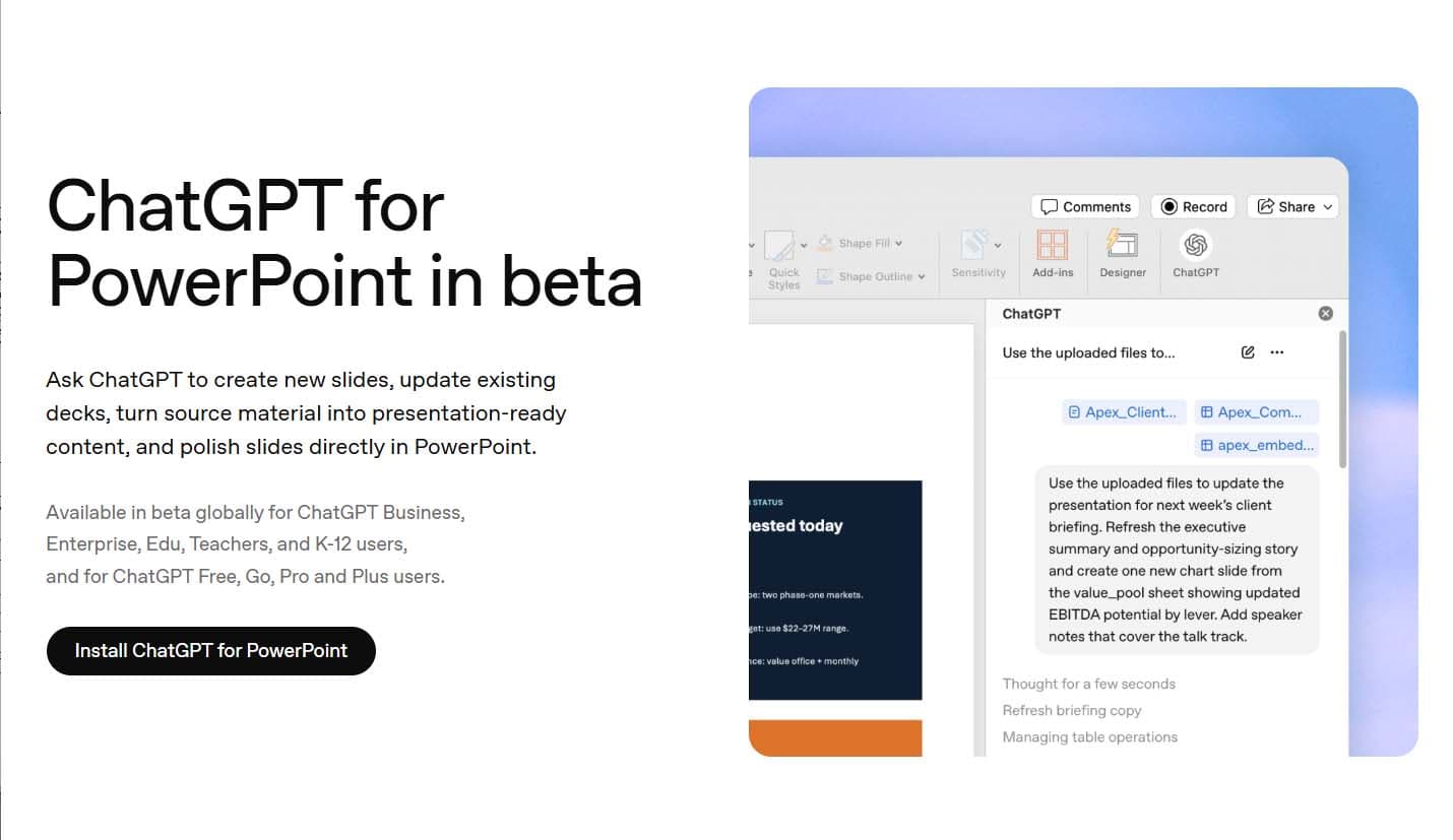 ChatGPTでパワポ作成・修正 「ChatGPT for PowerPoint」公開 - Impress Watch
