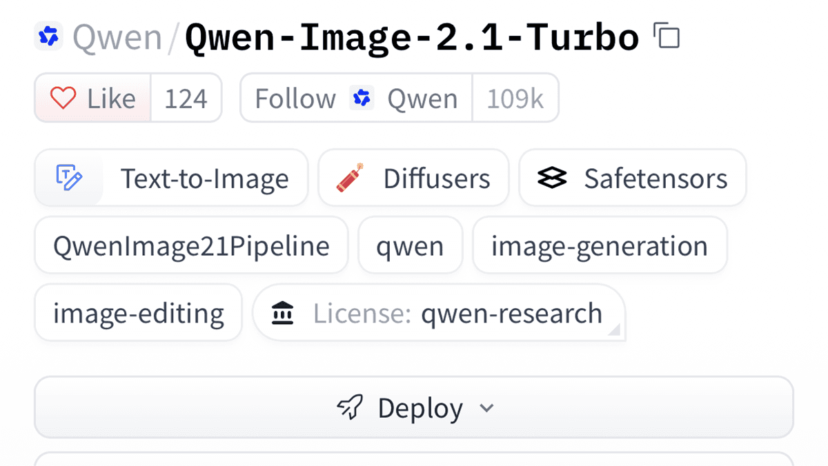 高速版「Qwen-Image-2.1-Turbo」重み公開、画像生成8ステップで完了