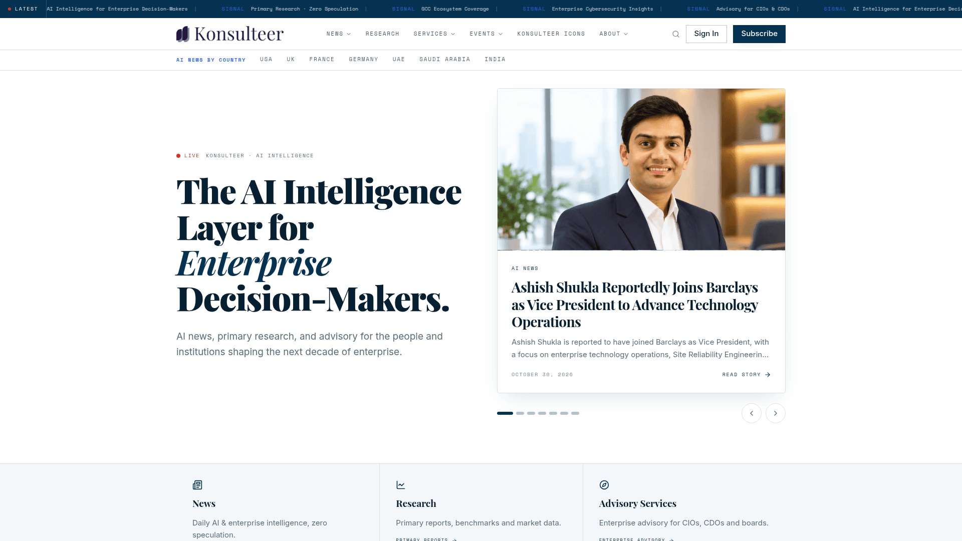 AI News, Research & Advisory