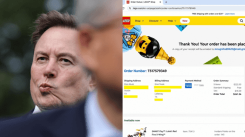 Elon Musk asks Grok to buy Lego, accidentally exposes addresses and credit card details